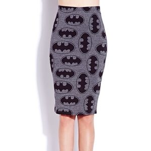 Forever 21 Bats & Cats Pencil Skirt Gray